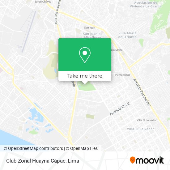 Club Zonal Huayna Cápac map