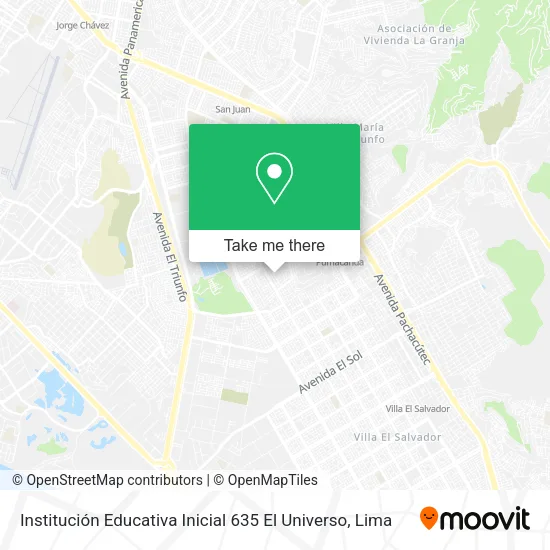 Institución Educativa Inicial 635 El Universo map