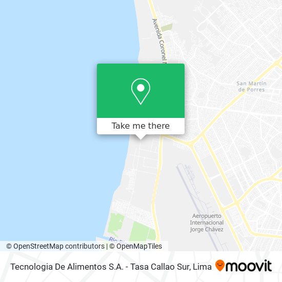 Tecnologia De Alimentos S.A. - Tasa Callao Sur map