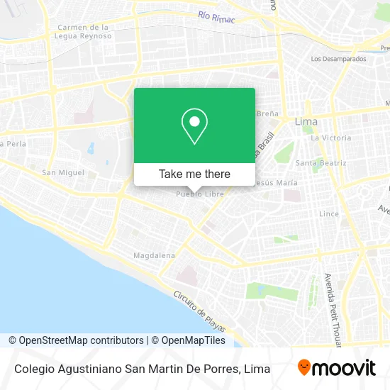 Mapa de Colegio Agustiniano San Martin De Porres