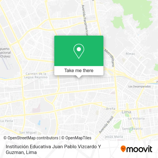 Mapa de Institución Educativa Juan Pablo Vizcardo Y Guzman