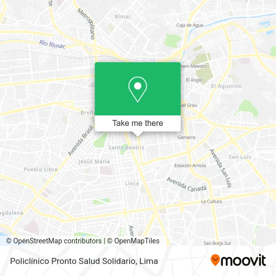 Mapa de Policlínico Pronto Salud Solidario