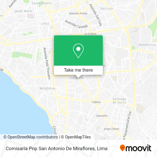 Mapa de Comisaría Pnp San Antonio De Miraflores