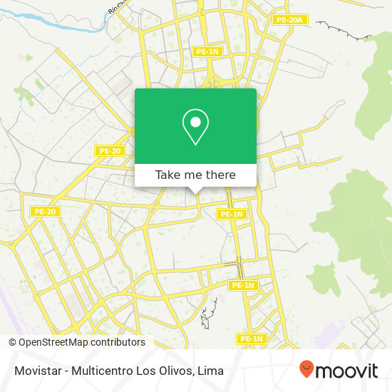 Movistar - Multicentro Los Olivos map