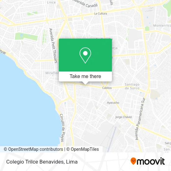 Colegio Trilce Benavides map