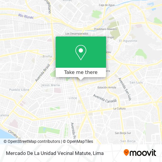 Mercado De La Unidad Vecinal Matute map