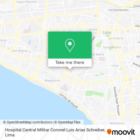 Hospital Central Militar Coronel Luis Arias Schreiber map