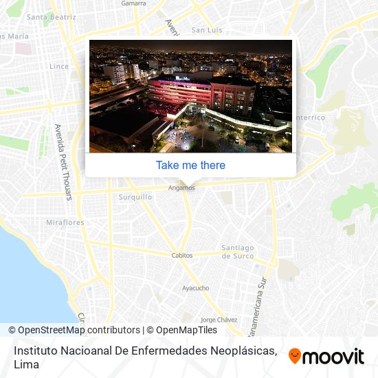 Instituto Nacioanal De Enfermedades Neoplásicas map