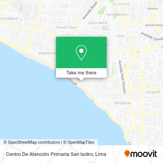 Mapa de Centro De Atención Primaria San Isidro