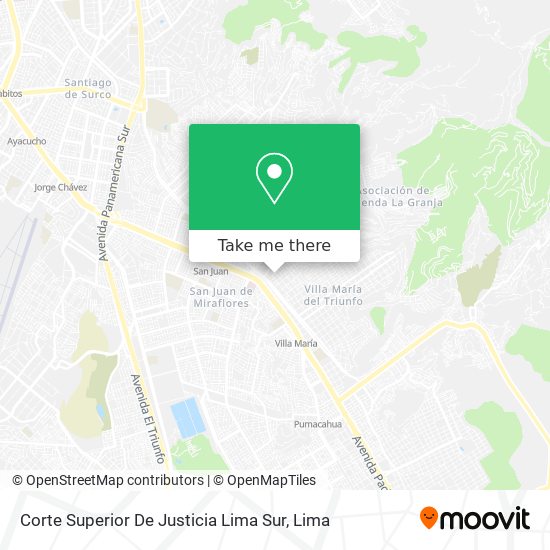 Corte Superior De Justicia Lima Sur map