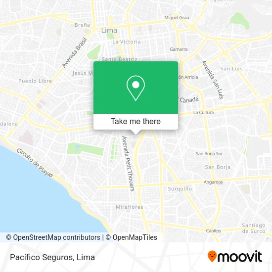 Mapa de Pacífico Seguros