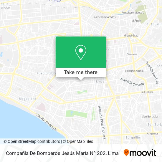 Compañía De Bomberos Jesús María Nº 202 map