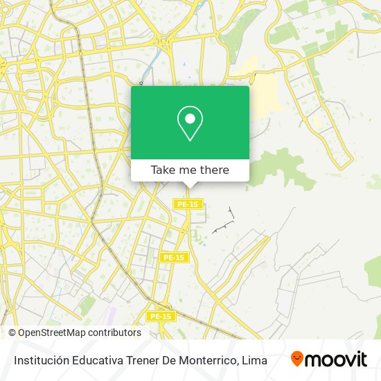 Institución Educativa Trener De Monterrico map