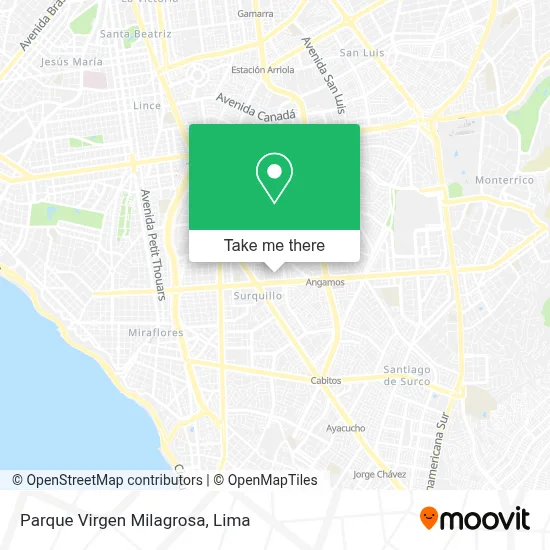 Parque Virgen Milagrosa map