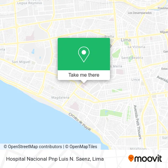 Mapa de Hospital Nacional Pnp Luis N. Saenz