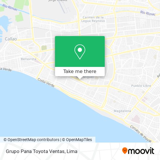 Grupo Pana Toyota Ventas map