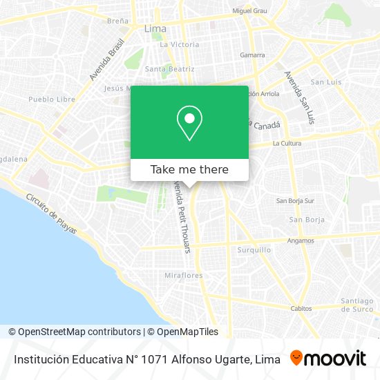 Institución Educativa N° 1071 Alfonso Ugarte map