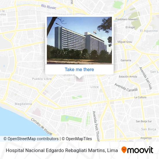 Mapa de Hospital Nacional Edgardo Rebagliati Martins