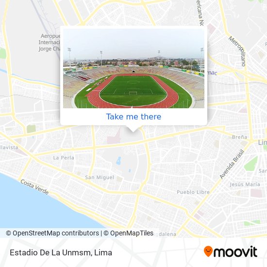 Mapa de Estadio De La Unmsm