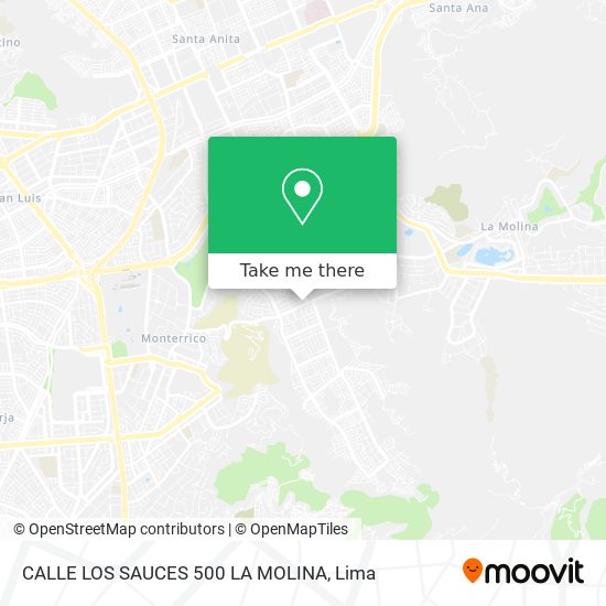 CALLE LOS SAUCES 500 LA MOLINA map