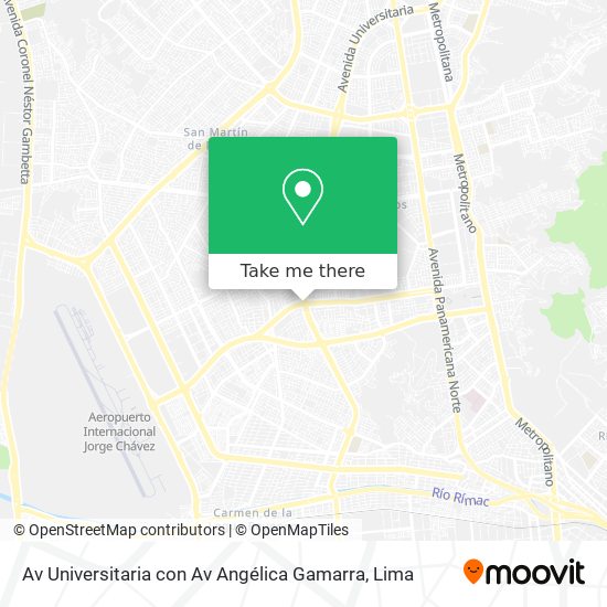 Av Universitaria con Av Angélica Gamarra map