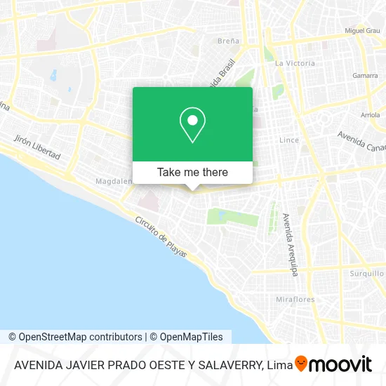 AVENIDA JAVIER PRADO OESTE Y SALAVERRY map