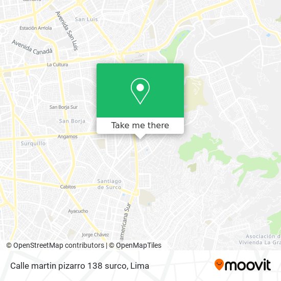 Calle martin pizarro 138 surco map