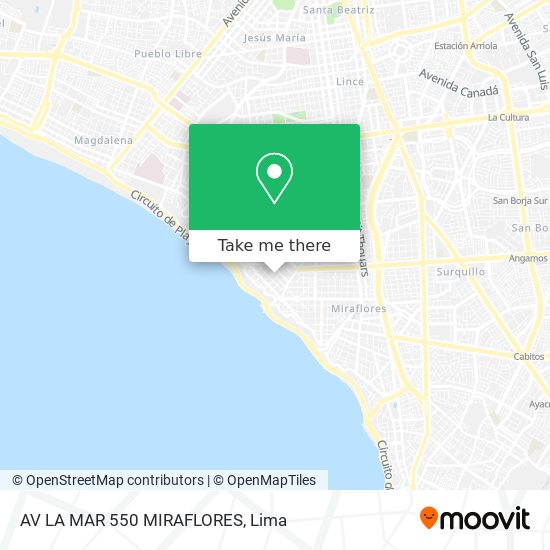 AV LA MAR 550 MIRAFLORES map