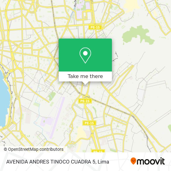 AVENIDA ANDRES TINOCO CUADRA 5 map