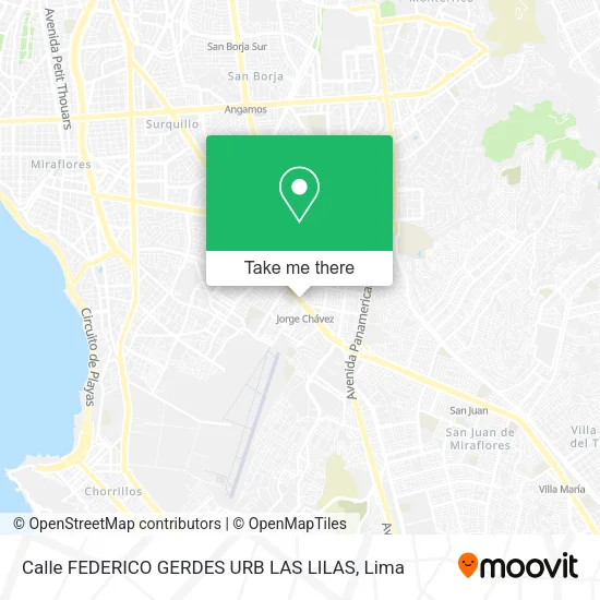 Mapa de Calle FEDERICO GERDES URB LAS LILAS