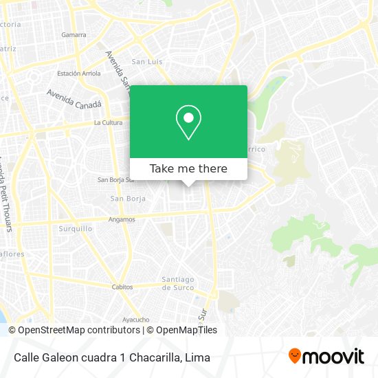 Mapa de Calle Galeon cuadra 1 Chacarilla