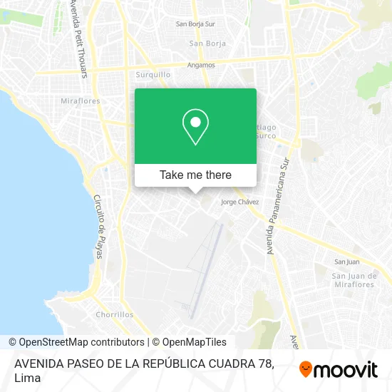 Mapa de AVENIDA PASEO DE LA REPÚBLICA CUADRA 78