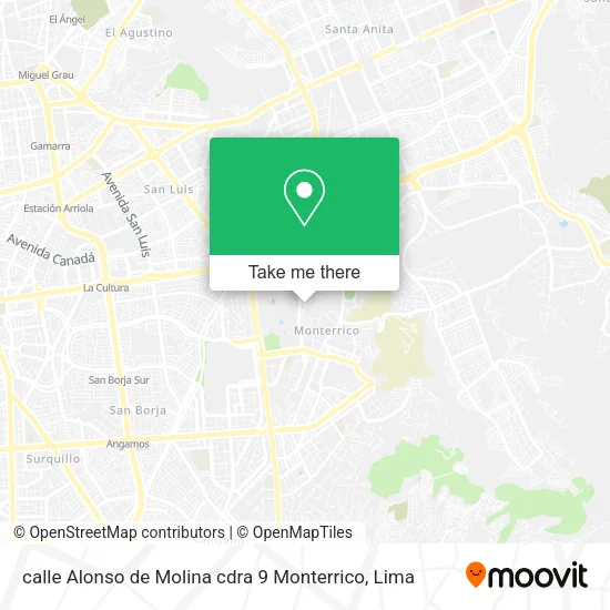 Mapa de calle Alonso de Molina cdra 9 Monterrico