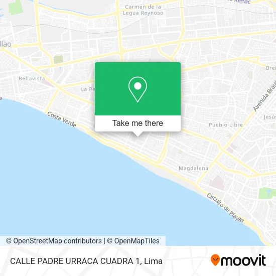 Mapa de CALLE PADRE URRACA CUADRA 1