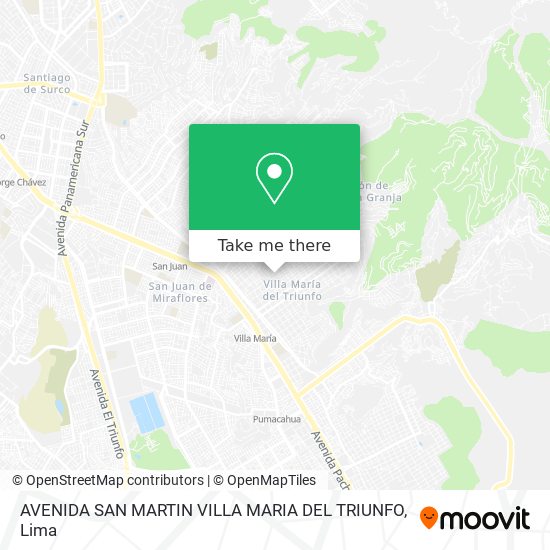 AVENIDA SAN MARTIN VILLA MARIA DEL TRIUNFO map