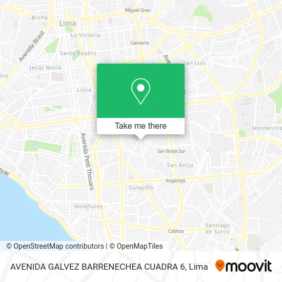 AVENIDA GALVEZ BARRENECHEA CUADRA 6 map