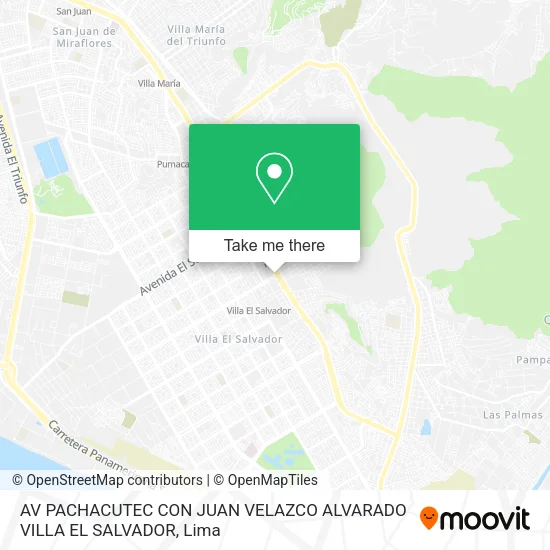 AV PACHACUTEC CON JUAN VELAZCO ALVARADO VILLA EL SALVADOR map