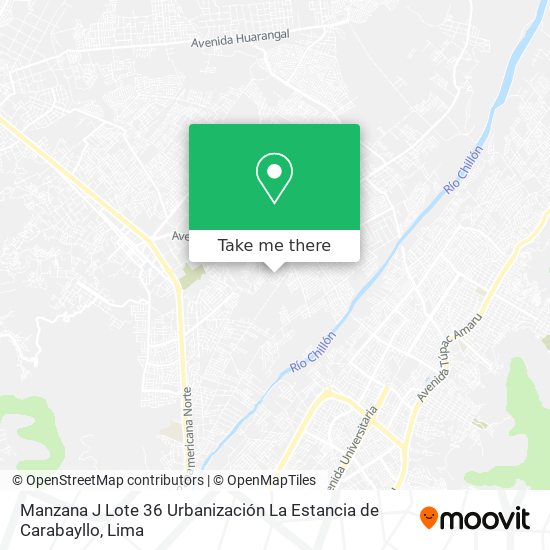 Mapa de Manzana J Lote 36 Urbanización La Estancia de Carabayllo