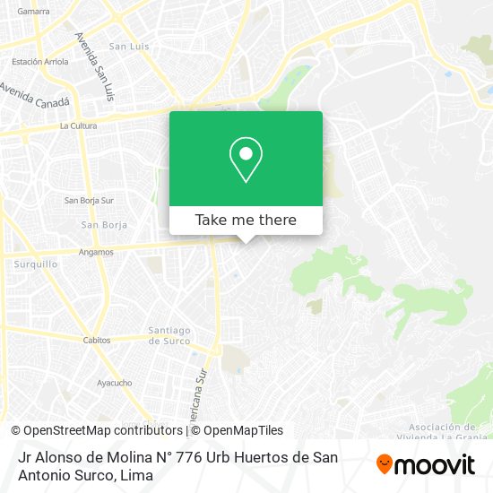 Jr  Alonso de Molina N° 776 Urb  Huertos de San Antonio Surco map