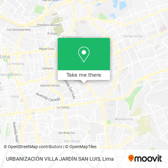 URBANIZACIÓN VILLA JARDÍN SAN LUIS map