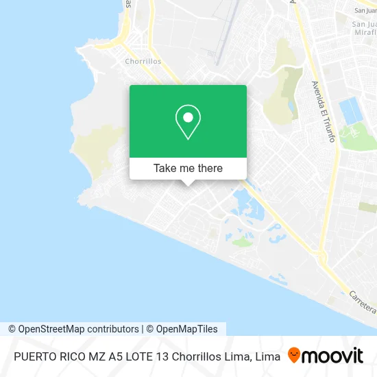 PUERTO RICO MZ A5 LOTE 13  Chorrillos  Lima map
