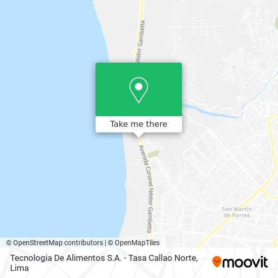 Tecnologia De Alimentos S.A. - Tasa Callao Norte map