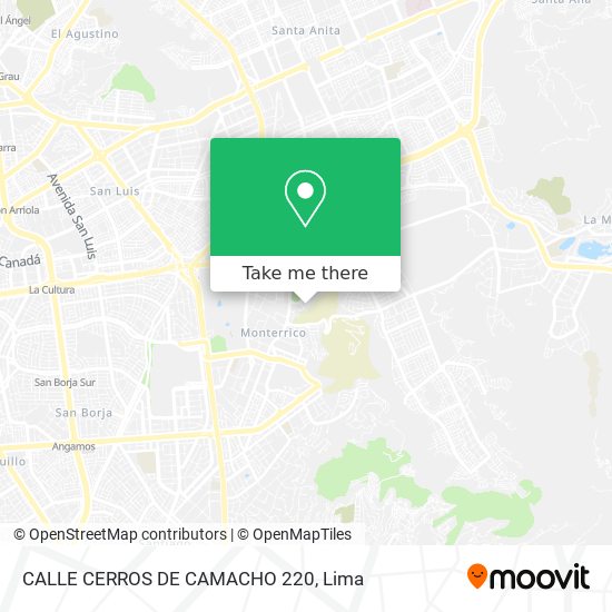 Mapa de CALLE CERROS DE CAMACHO 220