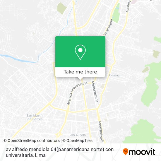 Mapa de av  alfredo mendiola 64(panamericana norte) con universitaria