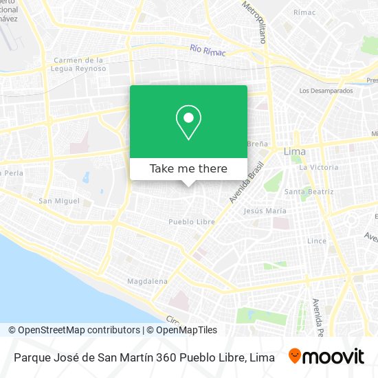 Parque José de San Martín 360  Pueblo Libre map