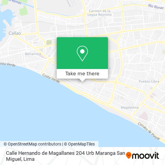 Calle Hernando de Magallanes 204  Urb  Maranga San Miguel map