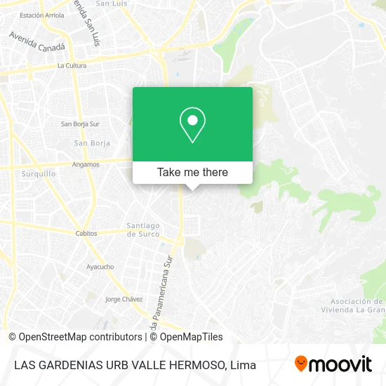 LAS GARDENIAS  URB  VALLE HERMOSO map