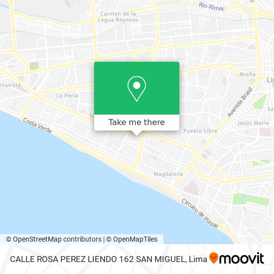 CALLE ROSA PEREZ LIENDO 162 SAN MIGUEL map