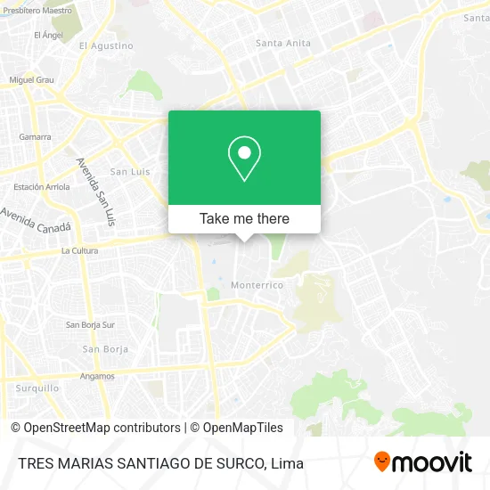 Mapa de TRES MARIAS  SANTIAGO DE SURCO