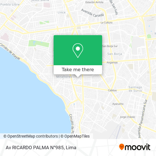 Mapa de Av  RICARDO PALMA N°985